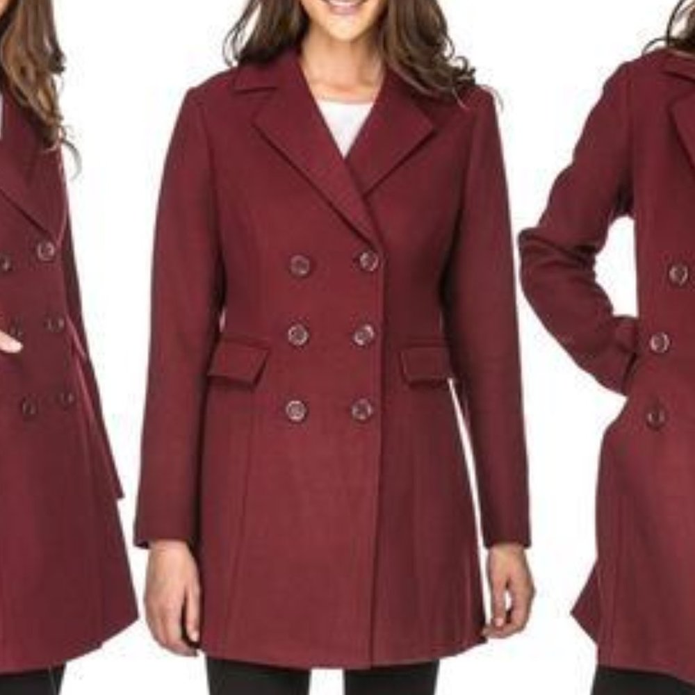 Haute Women's Double-Breasted Wool-Blend Peacoat